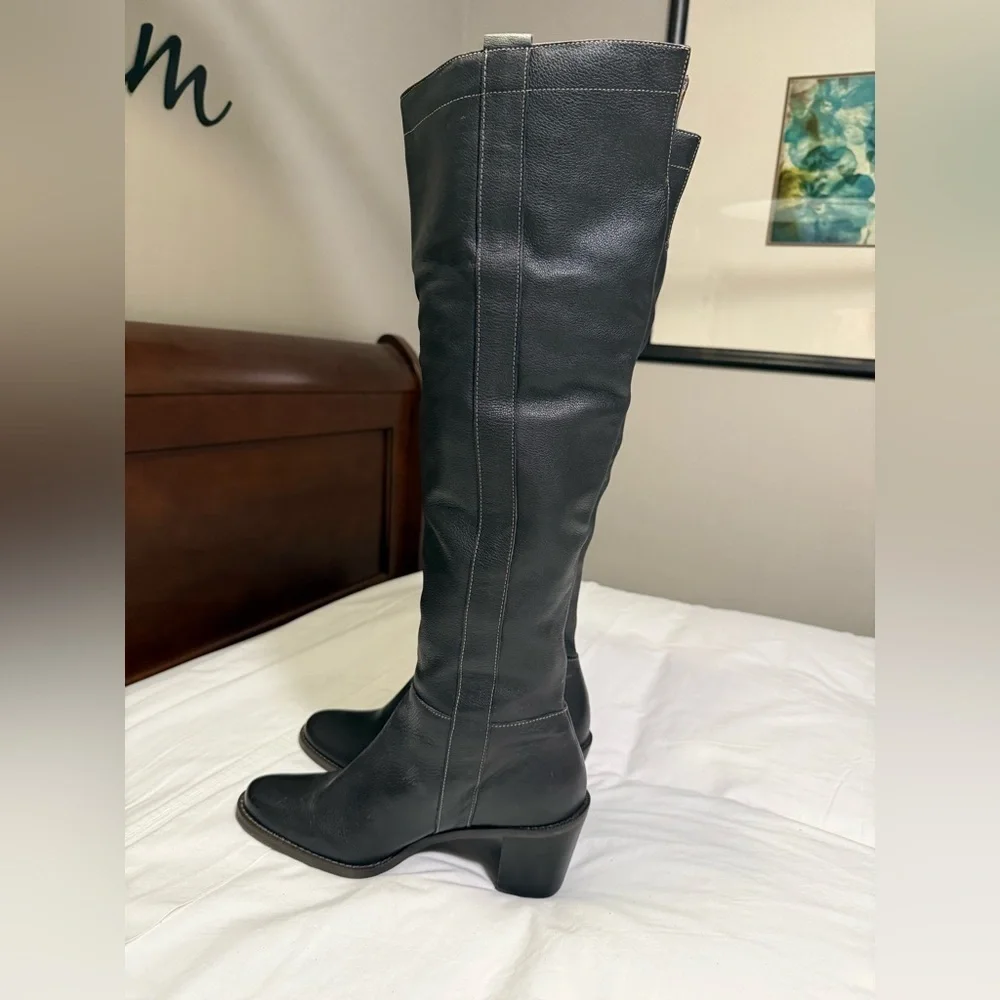 Matisse Black Leather Over The Knee Boots